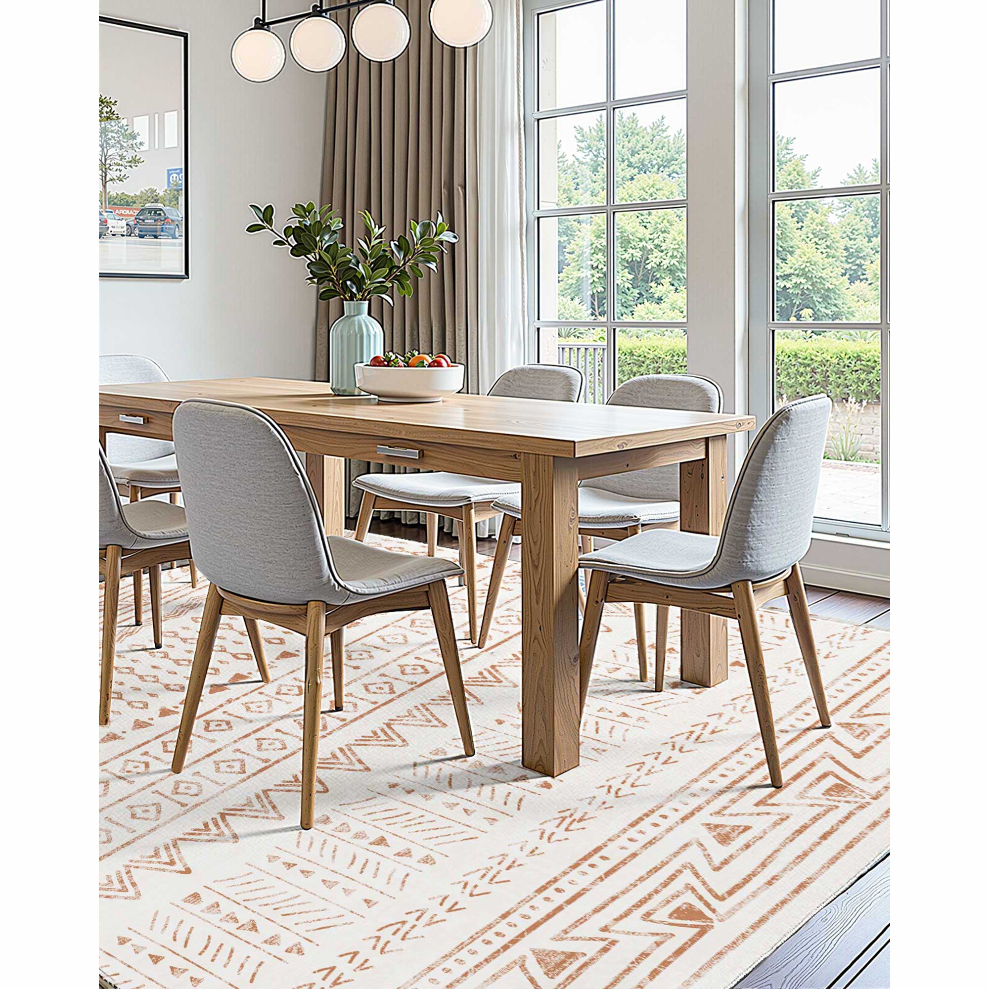Modern Beige Area Rug Anti-slip Floor Mat For Living Room_voghion.com